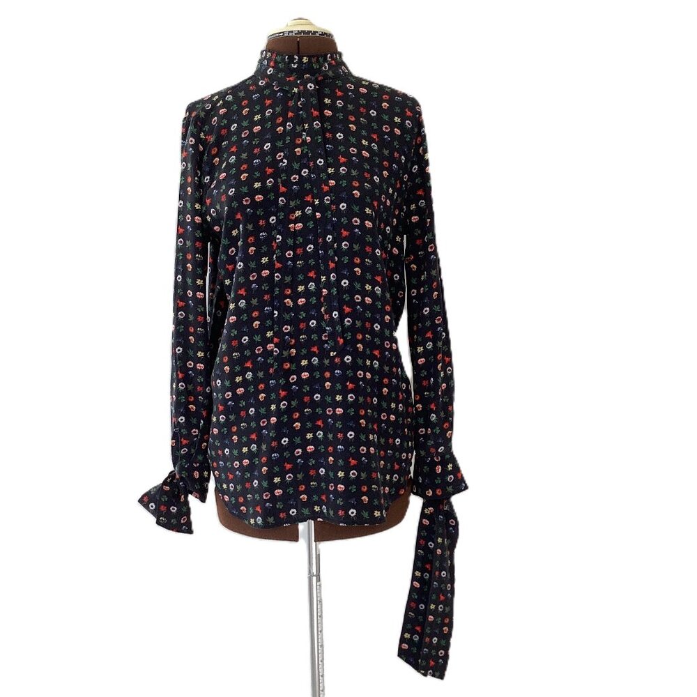 Equipment Colourful Floral Print Silk Blouse
